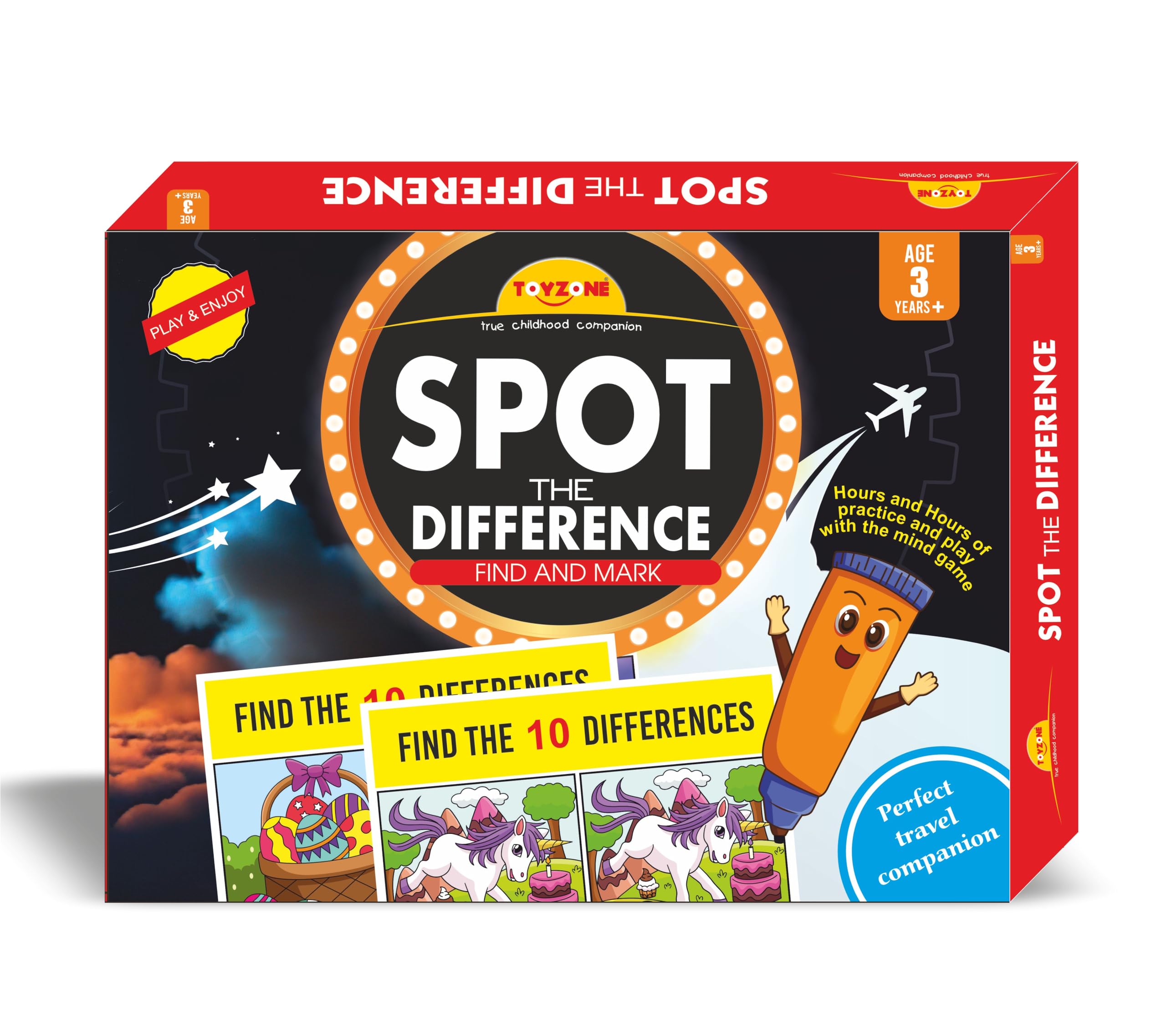Toyzone Spot The Differences | Find The Difference Game | Brain Games | Early Learner Educational Game | Matching Game | Great for Home, Road Trip, Travel, Camping - Best Gift for Kids Ages 3+ (B0D353X2DX) Amazon Price History, Amazon Price Tracker