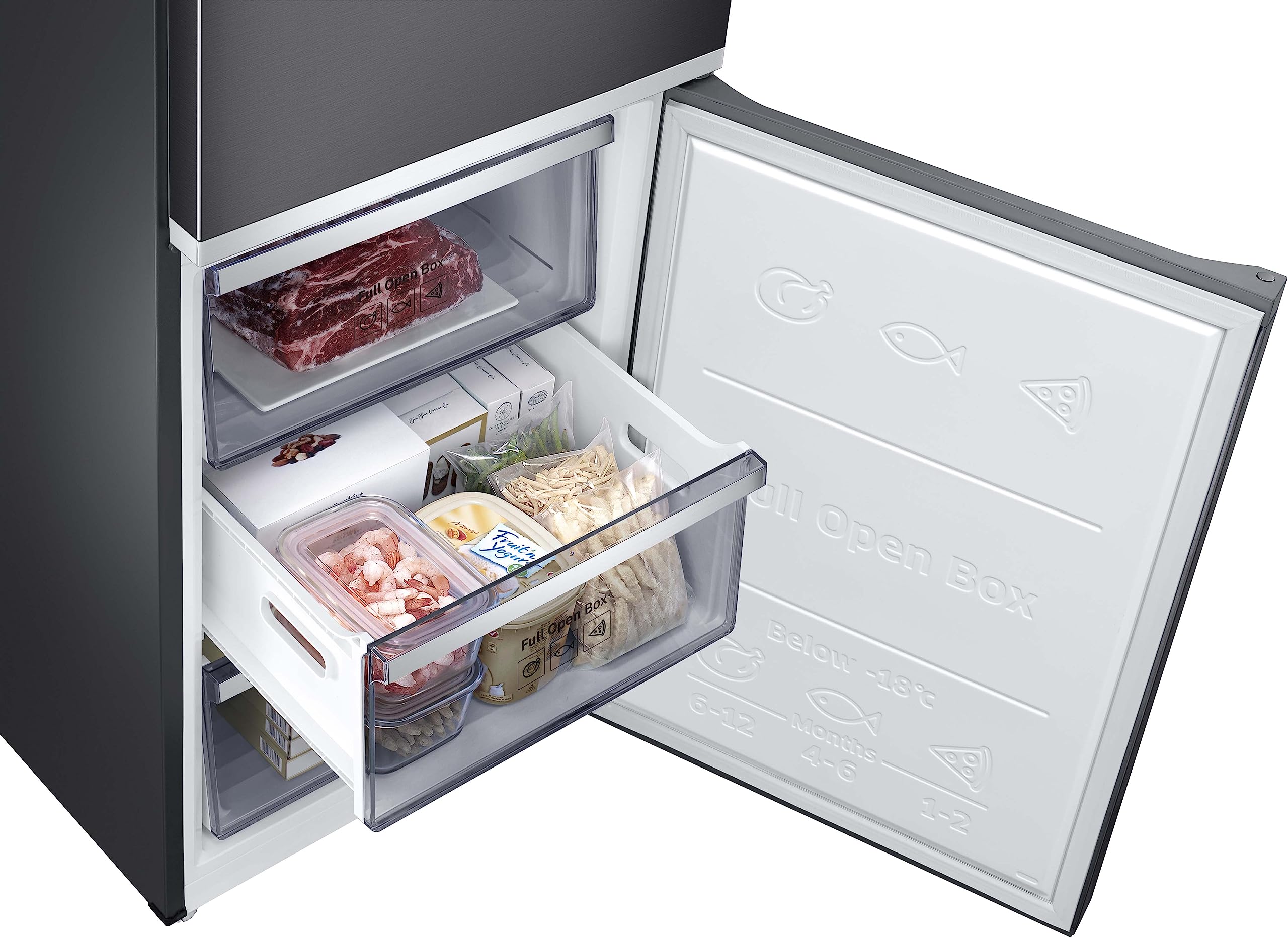 Samsung RL36R8739B1/EG Kühl-/Gefrierkombination, 202 cm, 357 ℓ, Kitchen Fit, Cool Select Plus, Grifflicht, Premium Black Steel