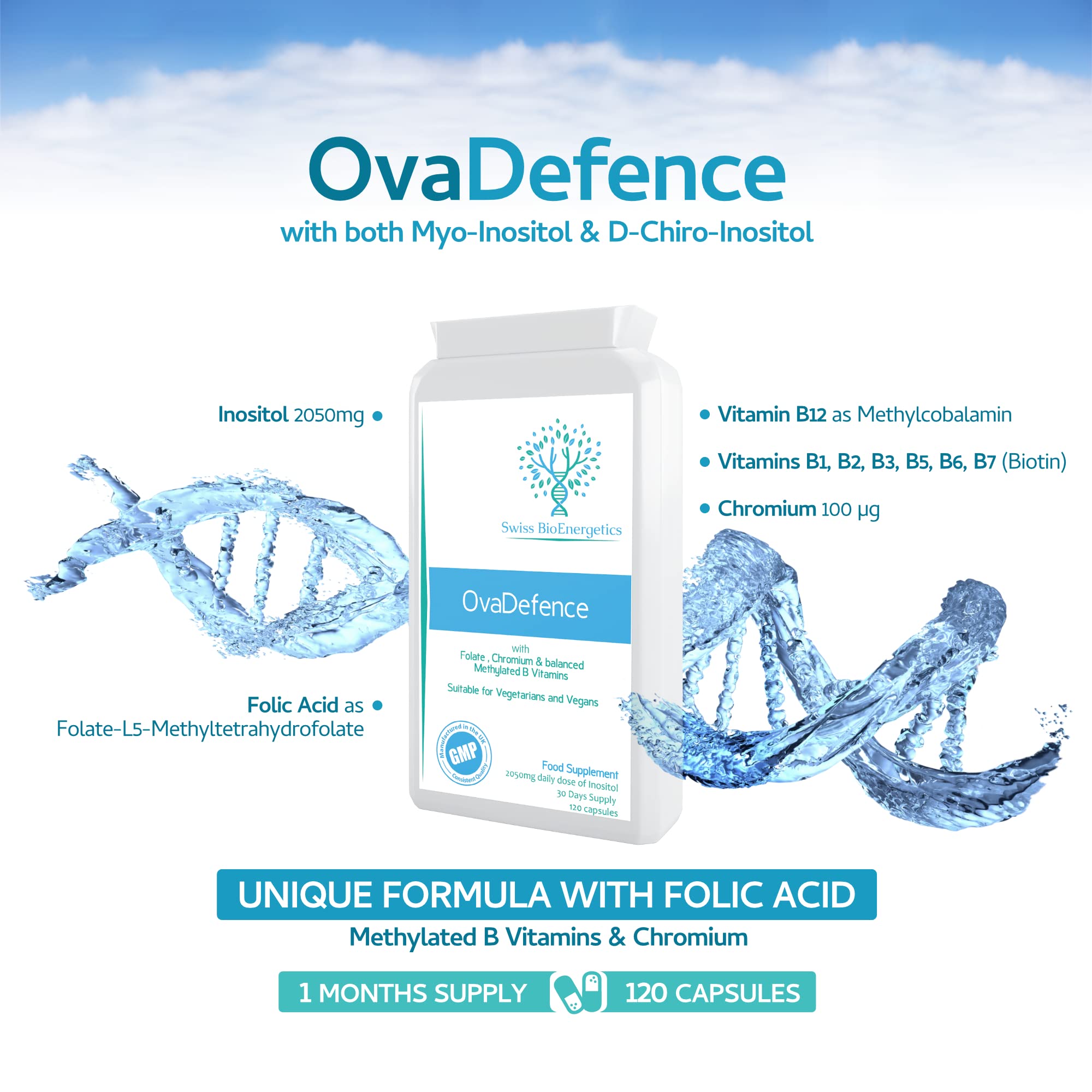 Buy OvaDefence Inositol 2050mg Daily dose, 120 Capsules, 30 Days