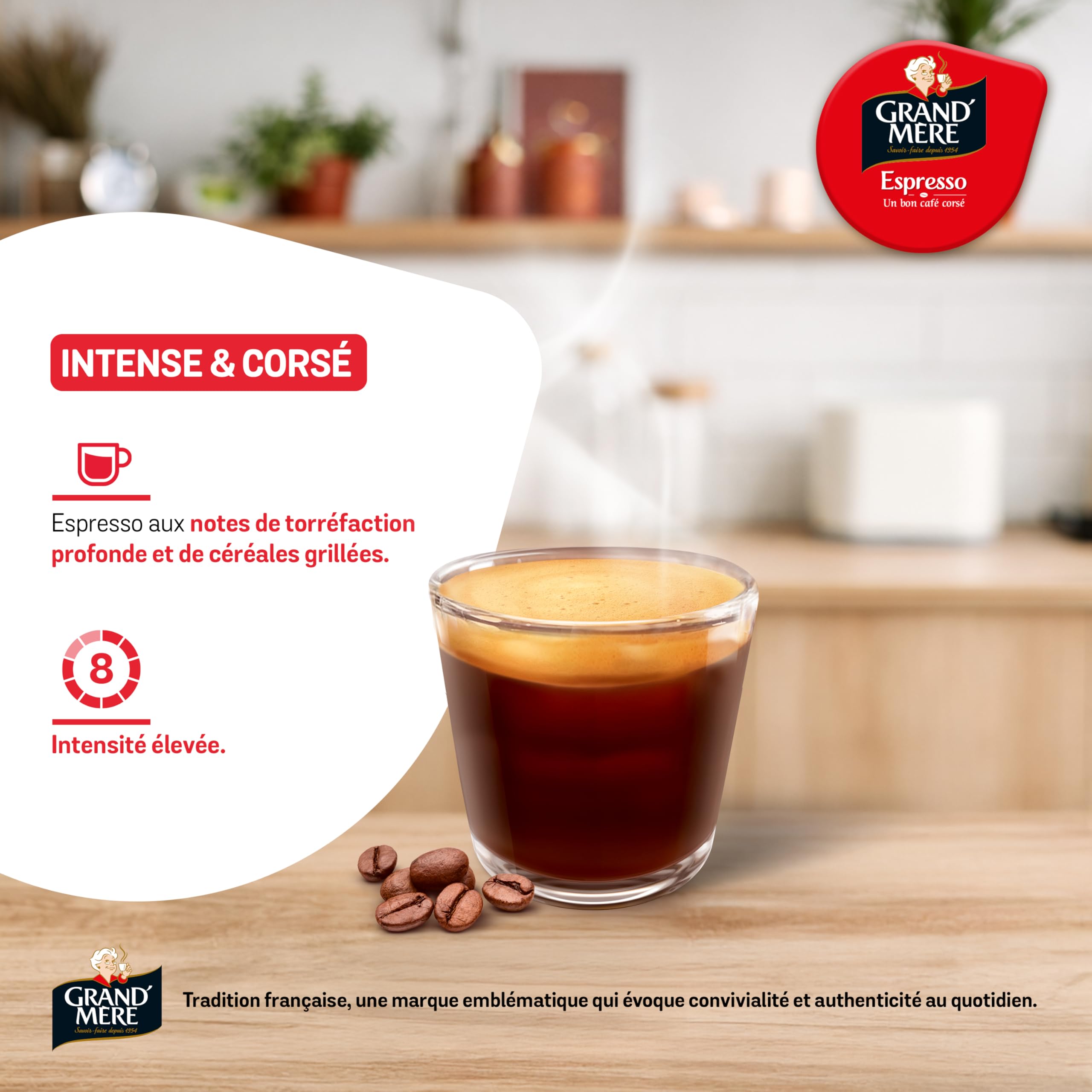 Tassimo, 120 Dosettes Café Espresso Grand'Mère, Compatibles avec les machines TASSIMO, 5 packs de 24 dosettes