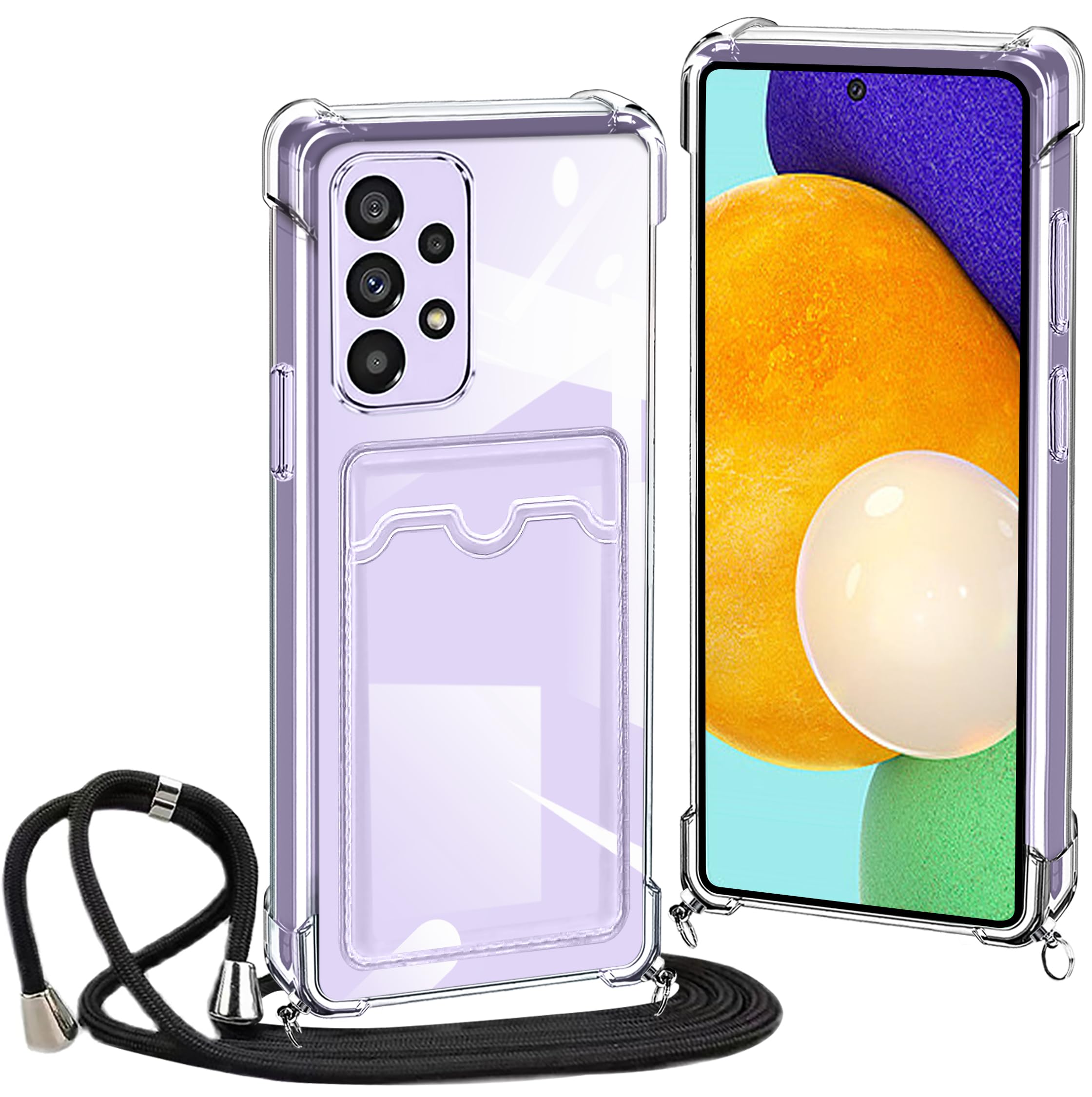 Amazon.co.jp: Galaxy A52 5G ケース クリア ショルダー ストラップ