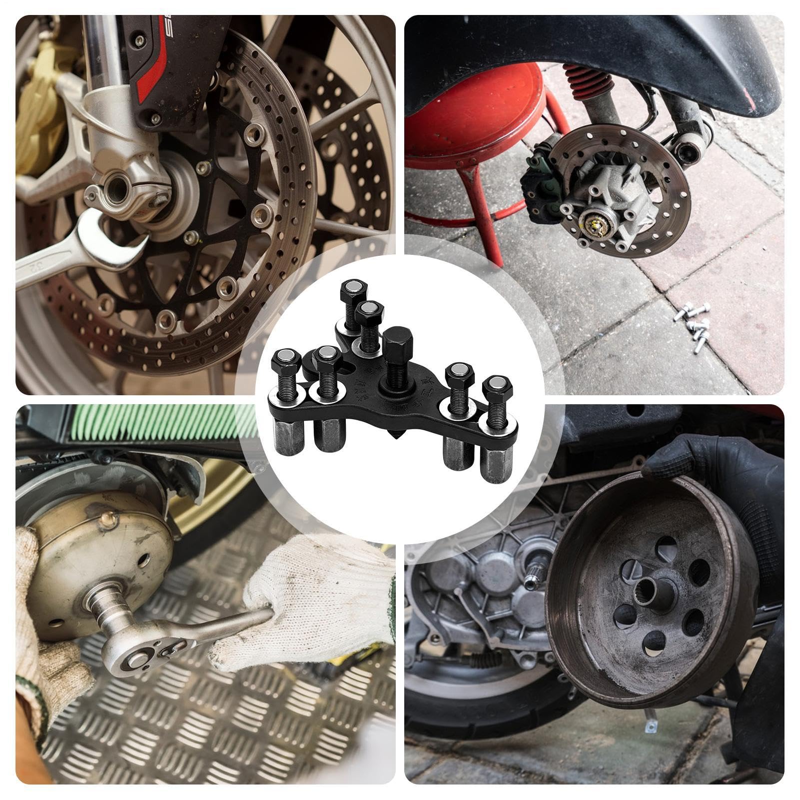 Estrattore Mozzo Ruota Attrezzi Manuali Universali Regolabili Antiscivolo | Rimozione Tamburo Freno Moto Per Triciclo Auto Camion Suv Camper Veicolo Berlina Pickup Casa Garage
