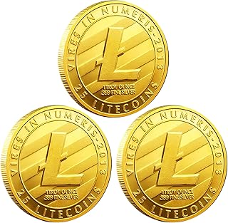 Litecoin Monnaies - 3 Pièces Litecoin Coin, Litecoin Collectible Physique, LTC Pièces Commémoratives Monnaie Virtuelle, Un...
