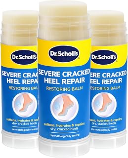 Dr. Scholl's Severe Cracked Heel Repair Restoring Balm 2.5oz, with 25% Urea for Dry, Cracked Feet, Heals and Moisturizes for Healthy Feet, Epsom Salt Soothes, Safe for Diabetics, 3-pack