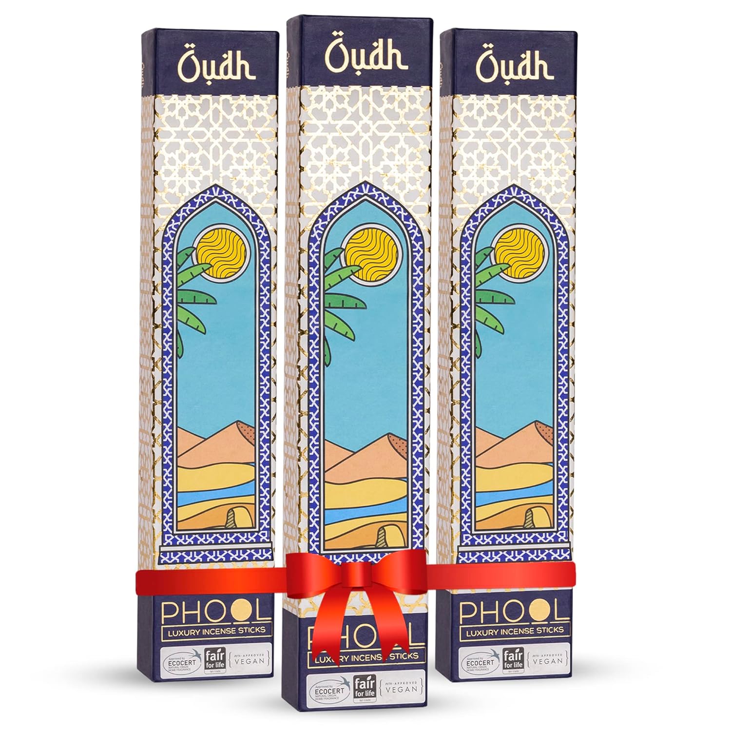 PHOOL Oudh Natural Incense Sticks I Pack of 3 (120 Sticks + 3 Agarbatti Stand) 100 Organic
