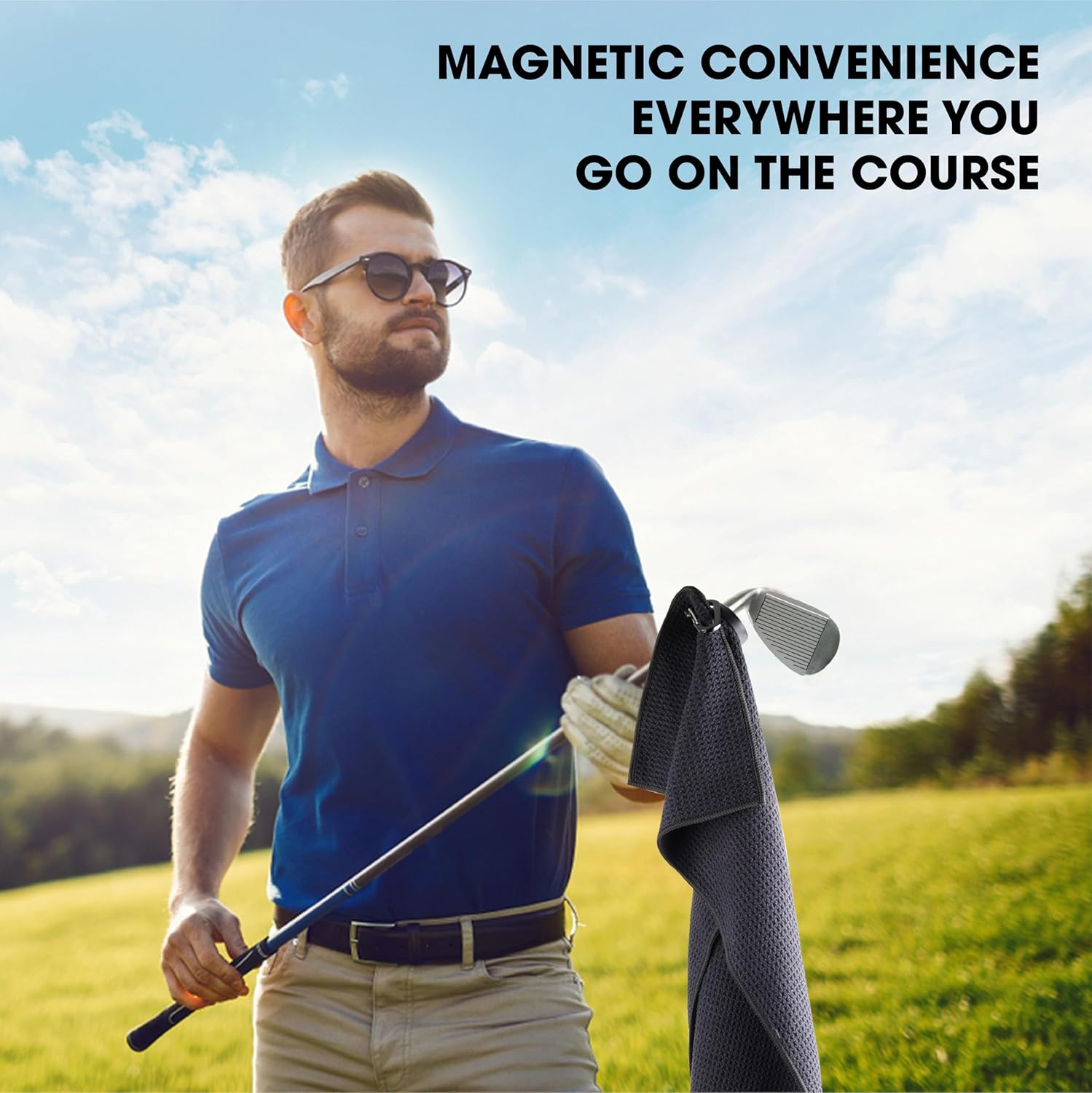 Premium Black Magnetic Golf Towel - Large Towel Perfect for Club Cleaning - Image 5