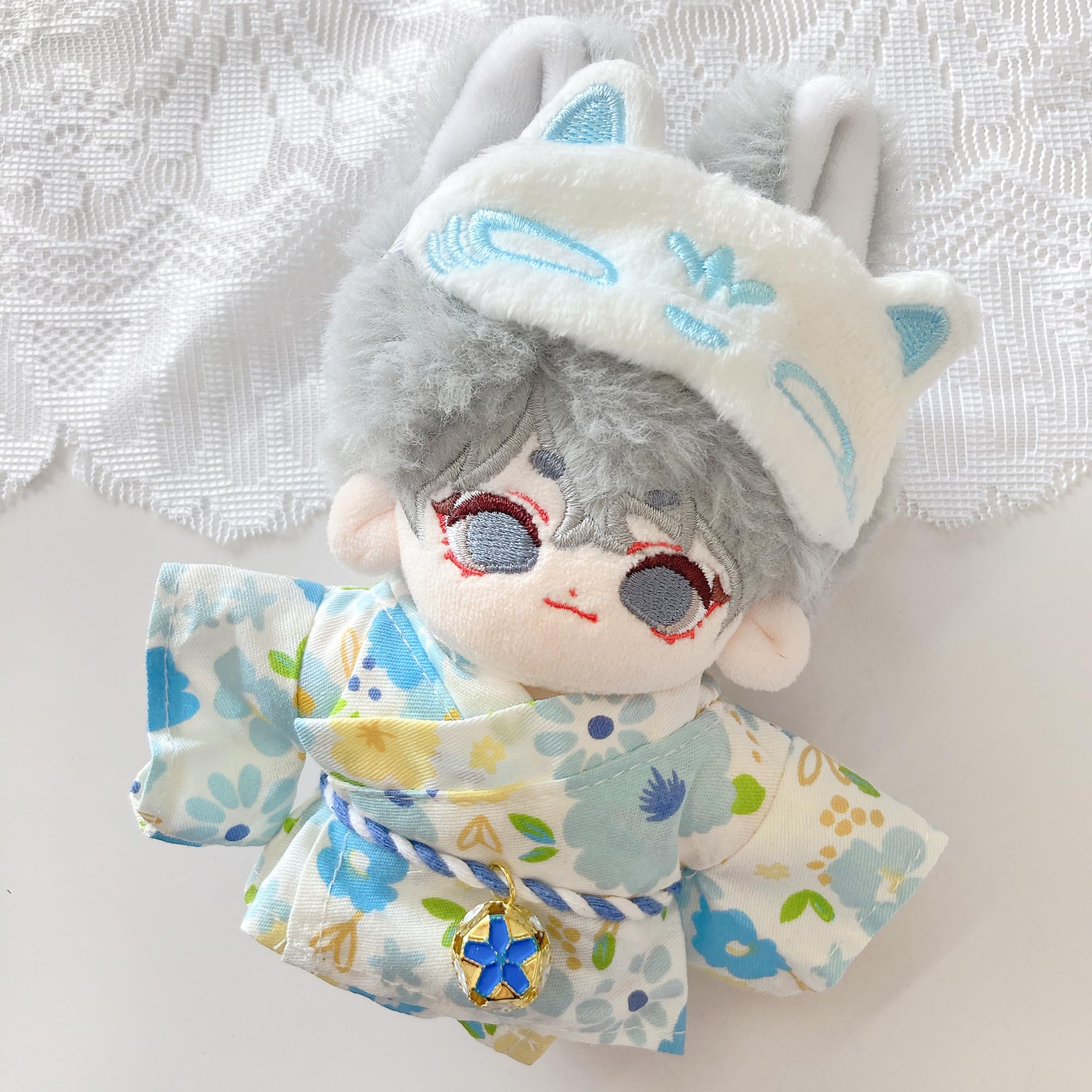 Amazon.co.jp: 和装セット(浴衣&帯&狐面セット) 10cmぬい服 ブルー