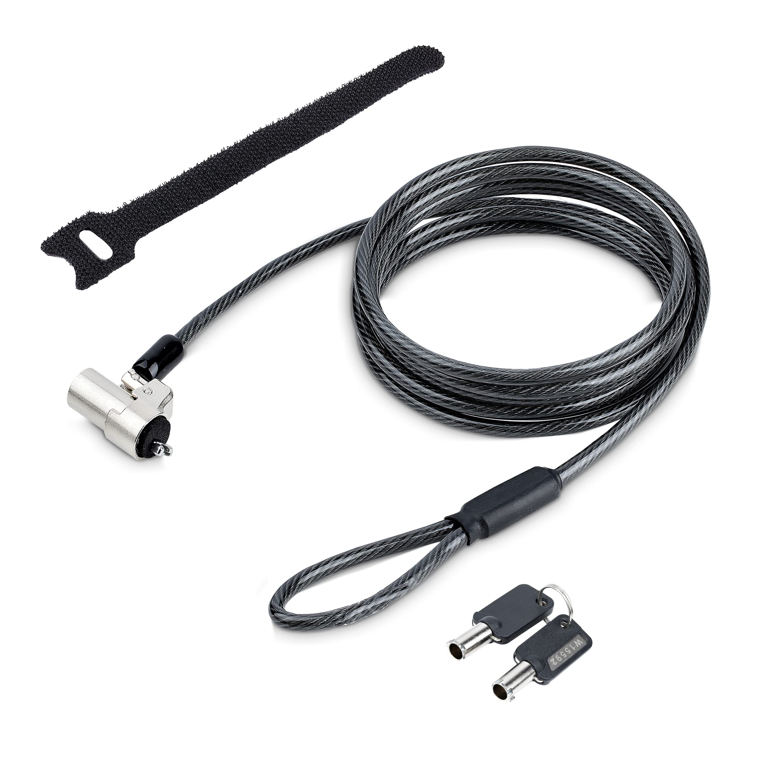 StarTech.COM Câble Antivol PC Compatible avec Noble Wedge de 2m - Câble de Sécurité avec Verrou à Clé, Câble Antivol pour Ordinateur Portable Dell XPS/Latitude/2-in-1 (NBLWK-Laptop-Lock)