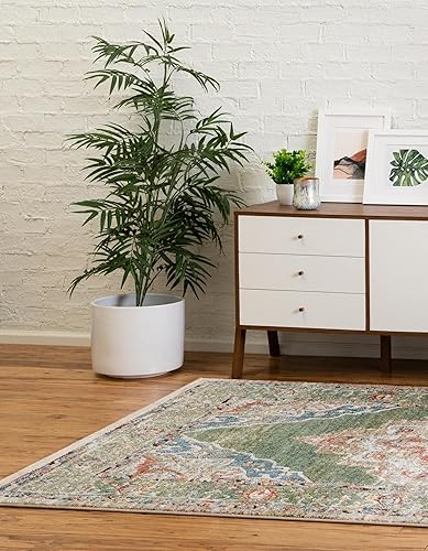 Miniatura 3 de Unique Loom Isabella Collection - Alfombra de área - Rossellini (7' 10" x 10' Rectángulo, Verde Azul)