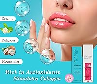 Vista 5 de MIVELLI Aceite labial tintado para labios hidratante, hidratante, no pegajoso, para regalo, brillo labial voluminoso para labios secos con extracto
