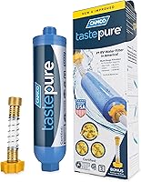 Camco TastePURE RV Water Filter with Hose Protector | GAC & KDF Filtration | Made in USA Inline Filter for Clean Camping Water (40043)