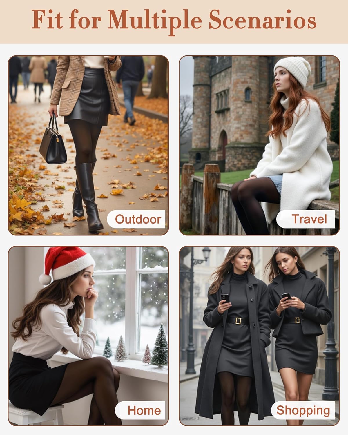 Justay Fleece Lined Tights Women Warm Thermal Fake Translucent Pantyhose Thick Sheer Leggings for Winter Gifts - Image 5