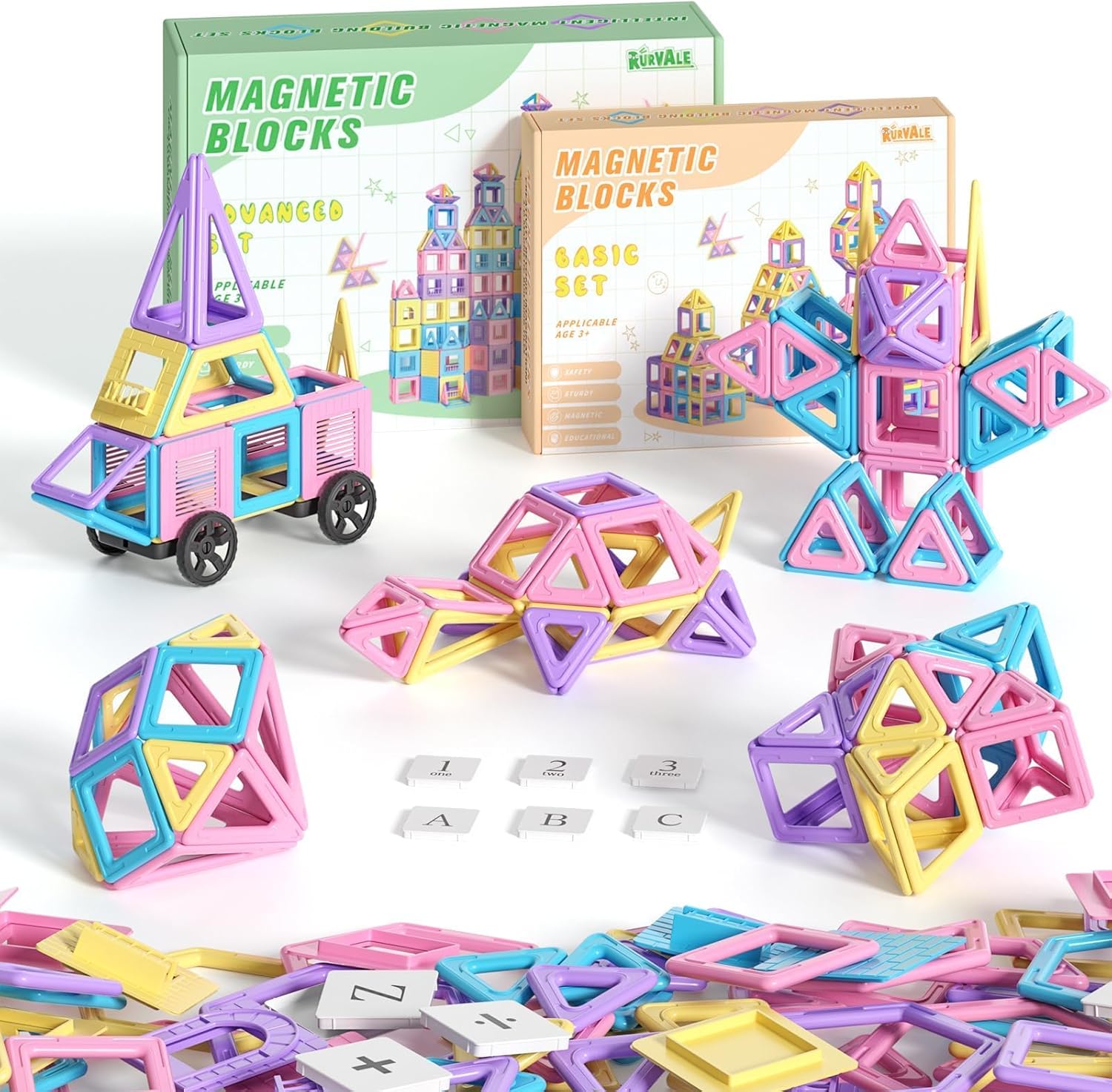 Rurvale 144pcs Magnetic Blocks Kids Toys