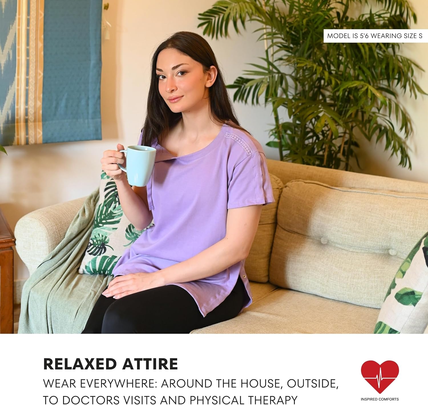 Inspired Comforts Post Shoulder Surgery Shirt for Women- Full Tearaway Adaptive Clothing - Image 4