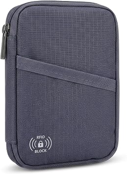 FIREDOG Passport Holder for Travel,RFID Blocking Passport Holder & Travel Wallet for Men and Women - Secure Organizer Multiple Card Slots, Holds Passports, Cards, Tickets, ID, Cash HolderGrey