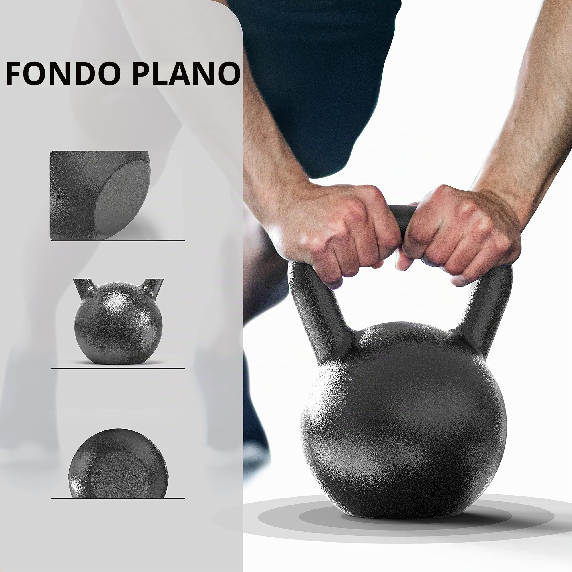 PROIRON Pesa Rusa de Hierro Fundido, Kettlebell para fisicoculturismo y Entrenamiento con Pesas (4-24kg)