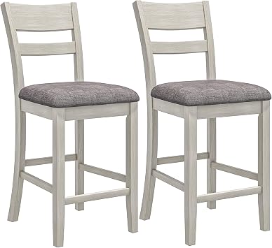 Solid Wood Dining Table Set - Mix and Match Table, Chair, with Storage Shelves/Wine Rack/Glass Holder, Sold Separately for Dining Room, Kitchen, Grey