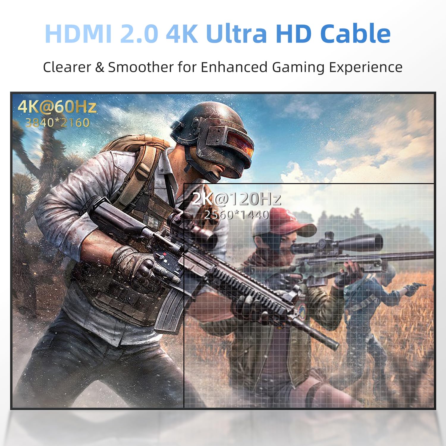 Diyanisly Câble HDMI 4K 15M, Câble HDMI 2.1 Haute Vitesse, Tressé, Prend en Charge 4K@60Hz 2K@120Hz, HDR HD TV Moniteur Ordinateur Portable Xbox PS4 PS5,etc.HD