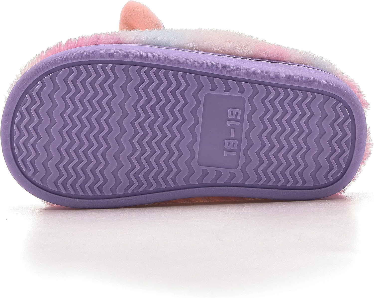 Toddler Kids Non-slip Slippers Girls Boys Warm House Slippers,Purple-with strap,6-7 Toddler