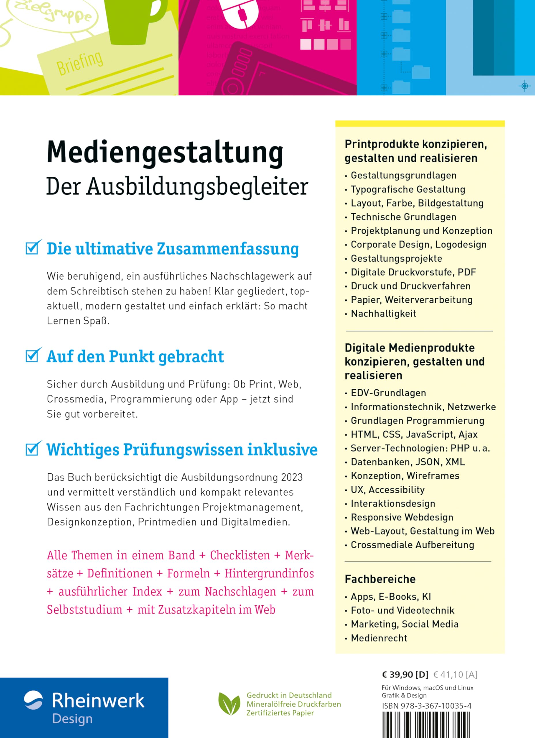 Mediengestaltung: Der Ausbildungsbegleiter. Alles zur Prüfungsvorbereitung. Aktuell zur Ausbildungsordnung 2023