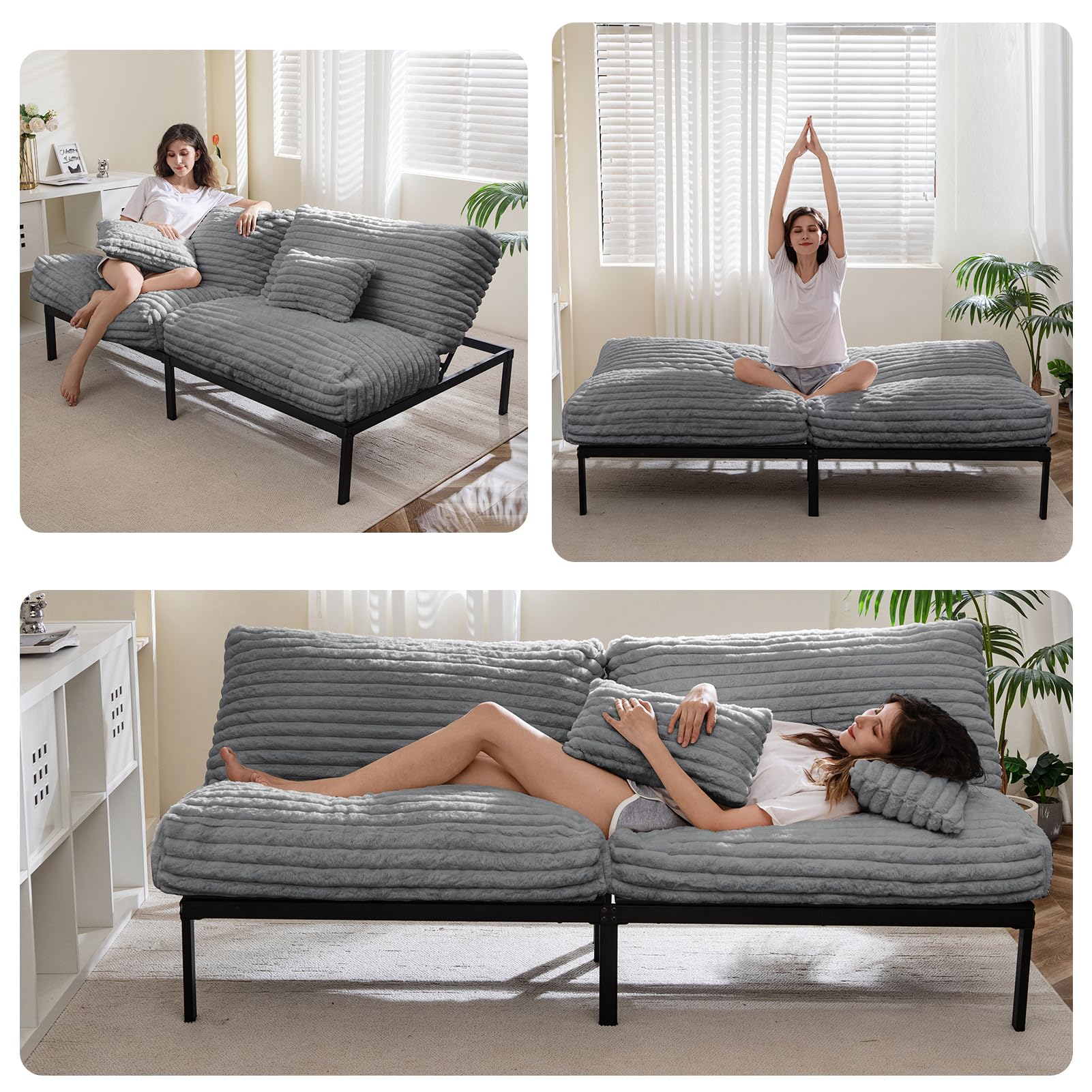 Snapklik.com : Futon Sofa Bed Couch, Convertible Sleeper Sofa Bed