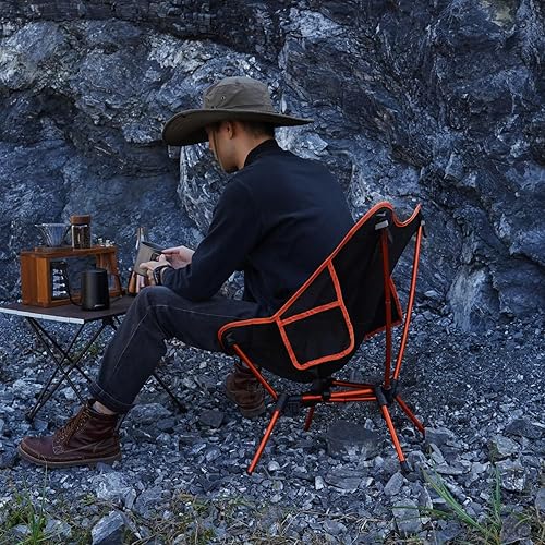 Miniatura 37 de MOON LENCE Silla de camping portátil para mochilero, silla plegable ultraligera de 4ª generación, sillas plegables compactas y ligeras