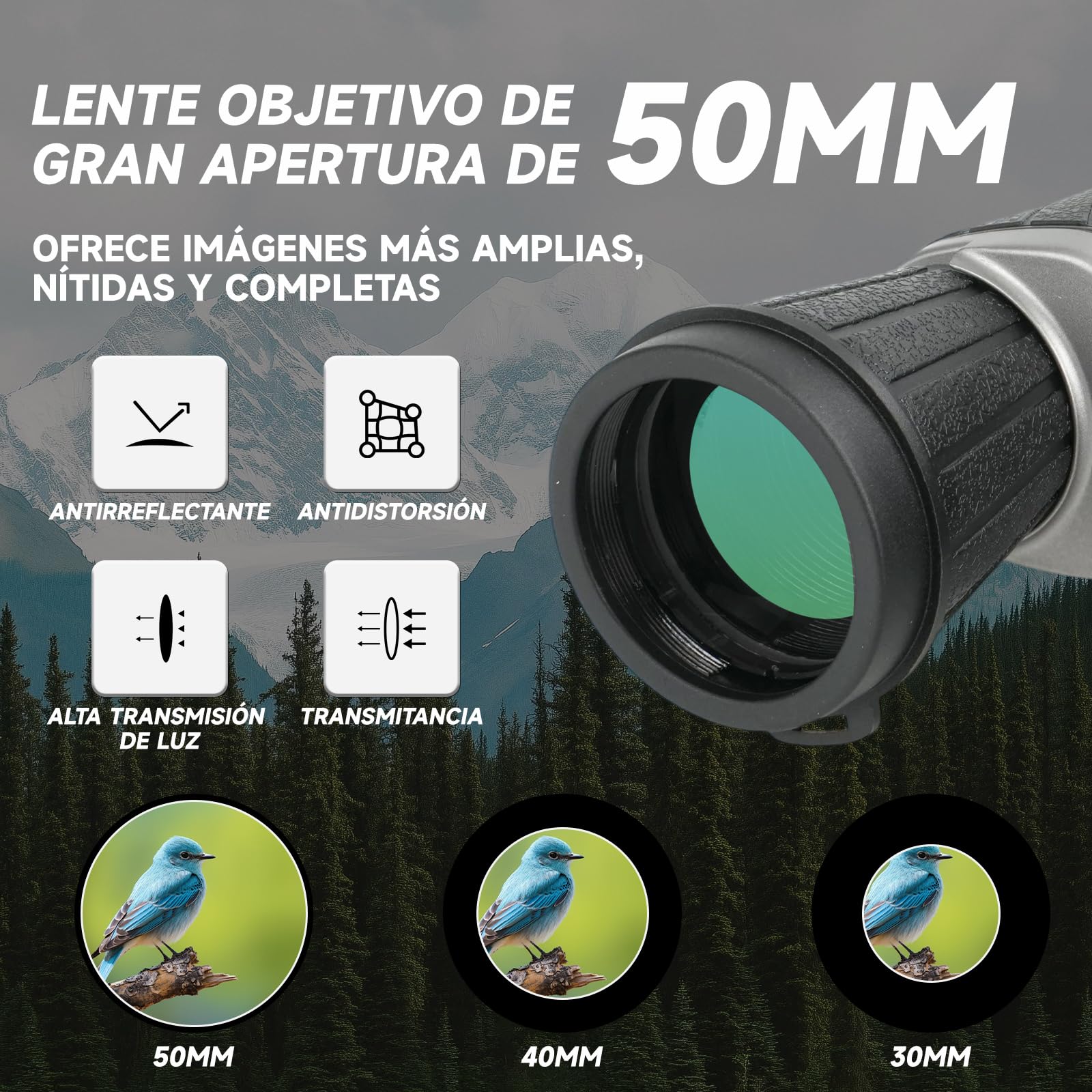 Binoculares 7x50 Profesionales - Visión Nocturna y Poca Luz, Prismas PORRO BK-7, Lentes Multicapa - para Observación de Aves, Astronomía, Senderismo y Deportes