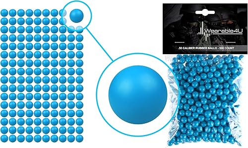 Vista 32 de Wearable4U . Pelotas de goma reutilizables para pistolas de paintball, 43 o 0.50 o 0.68 Cal negro x 500