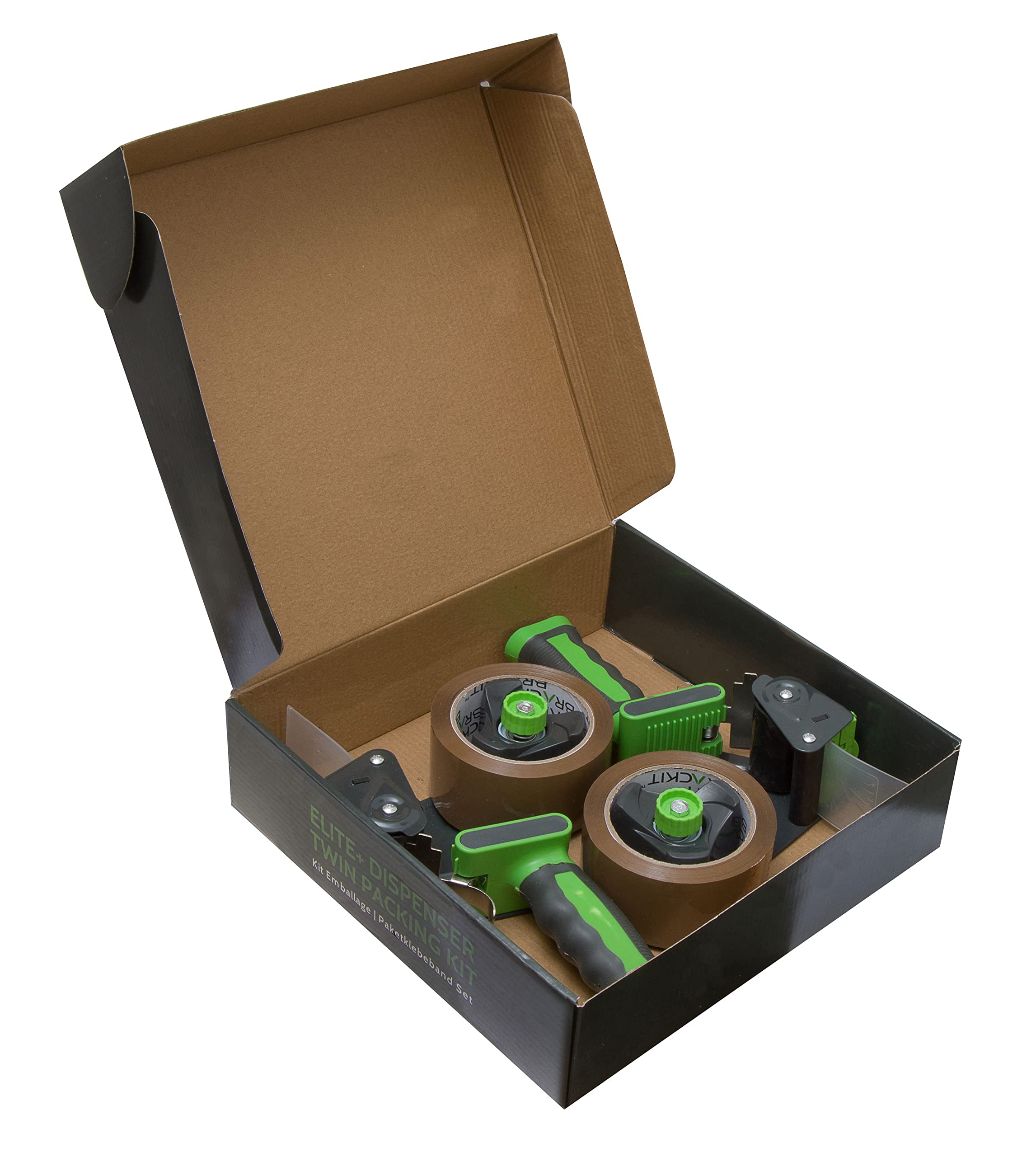 Brackit Packaging Tape Set, 2 Brown Tapes with 2 Dispensers, 48mm x 66m, 2 Roll Pack - Image 3