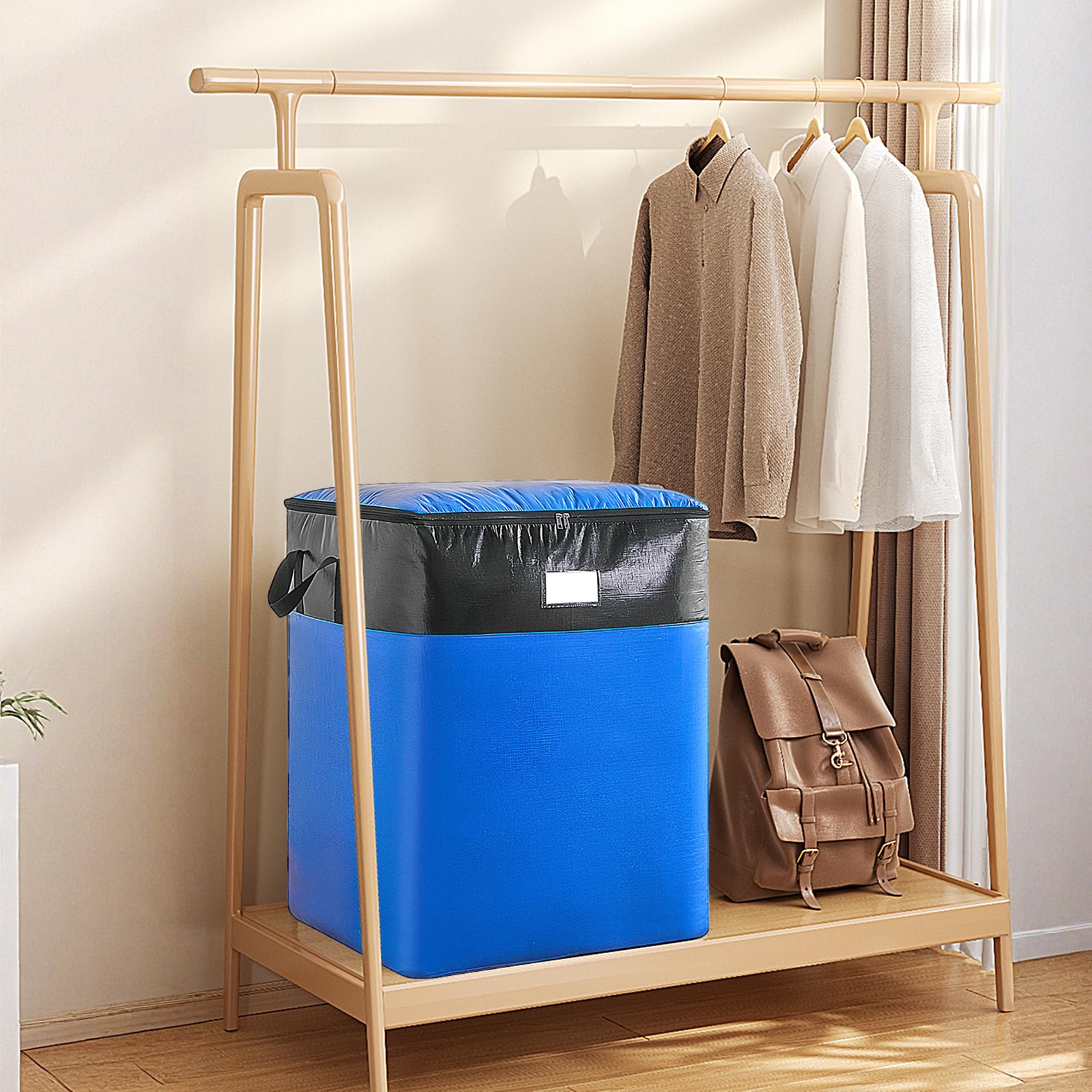 2 Pz Grandi Borse Trasloco per Vestiti, 104L+140L Borsa Portaoggetti Grande, Borse per Stoccaggio Resistenti, Borsa Portaoggetti con Cerniere e Manici per Riporre Oggetti, Piumoni, Vestiti