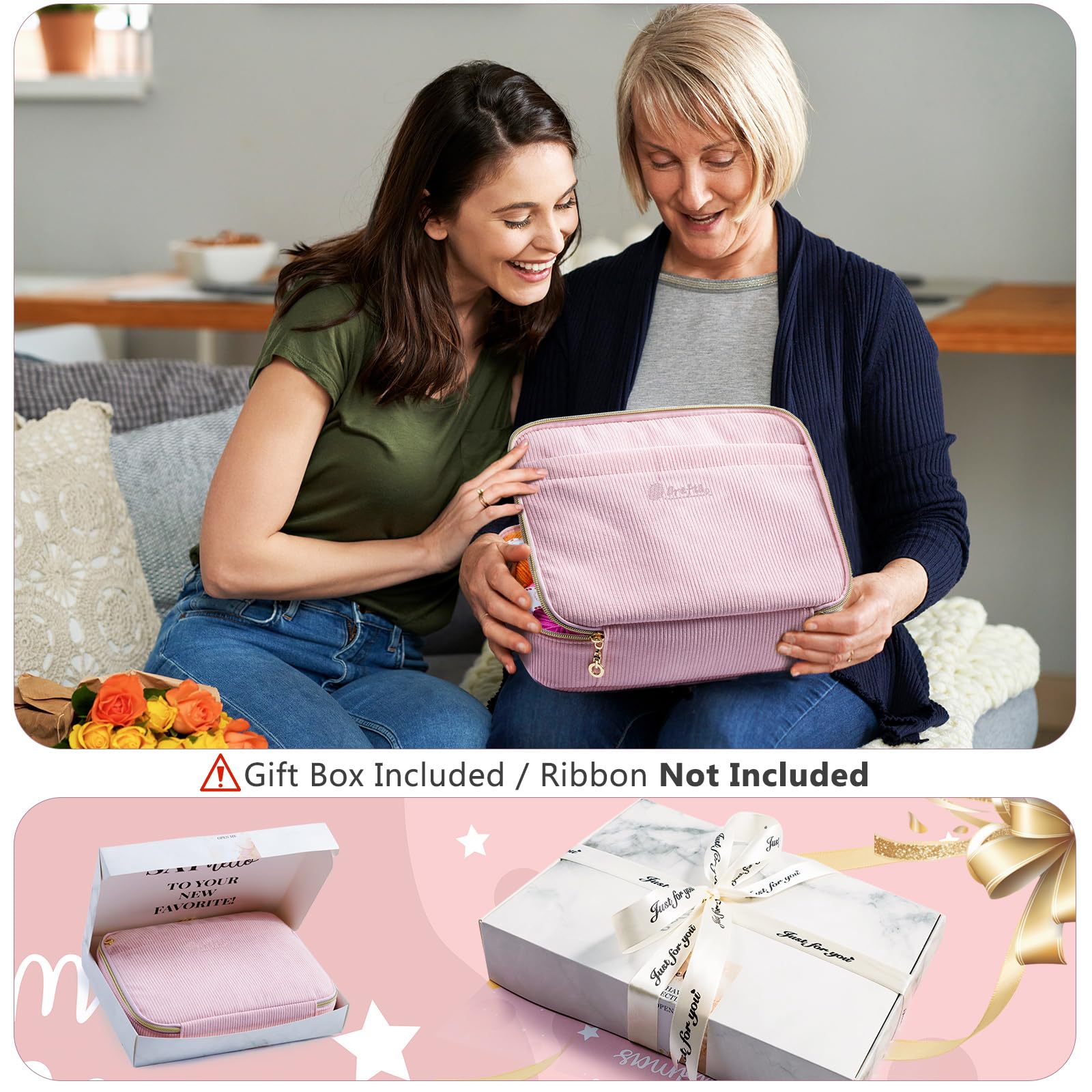MYBAGZING Häkelset für Anfänger mit Garnaufbewahrungstasche, 10 Stück Häkelnadeln 2,0–6,0 mm, 10 Knäuel Garn zum Häkeln, Strickzubehör, 58-teiliges Häkel-Starter-Set für Erwachsene