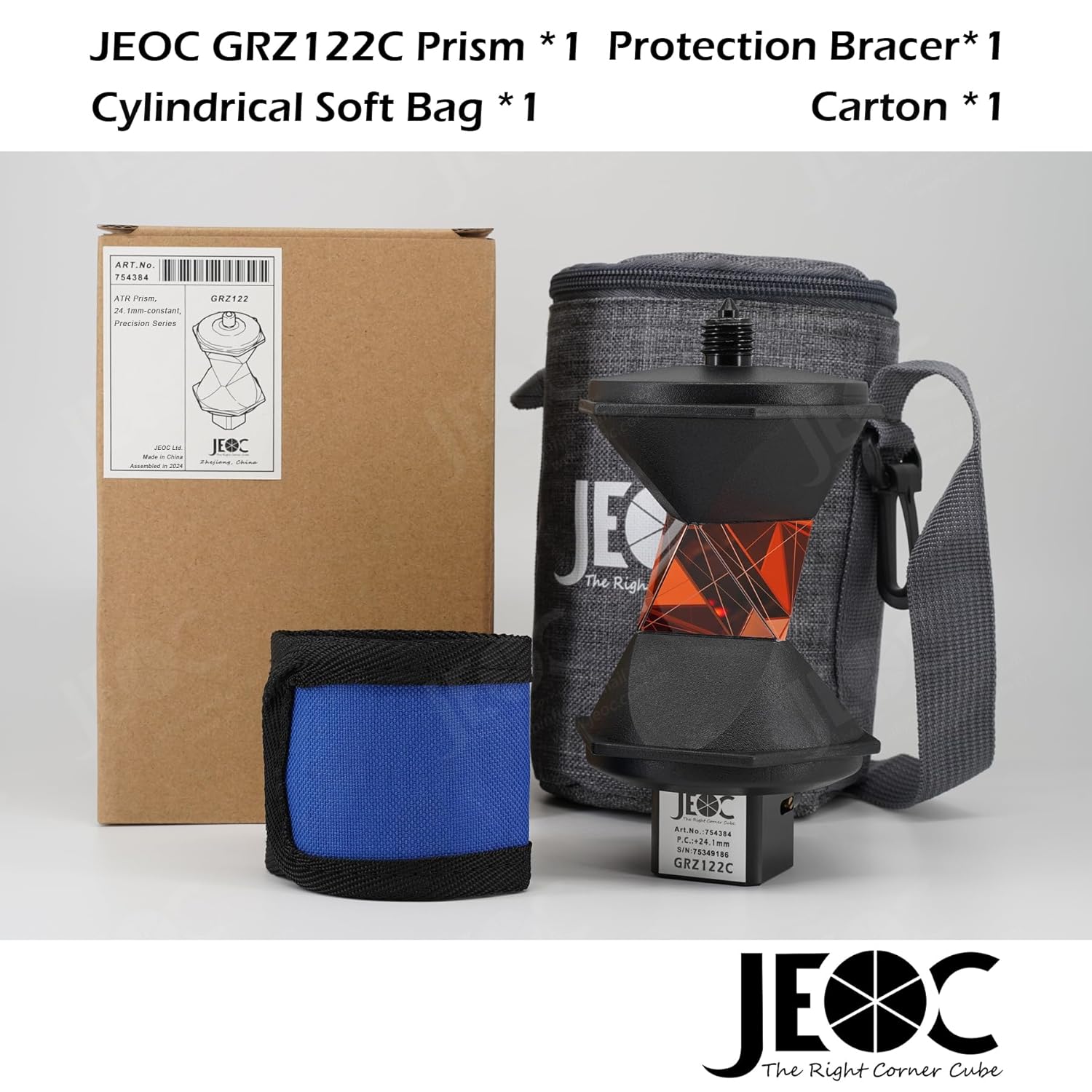 JEOC GRZ122C + Tribrach, 3rd-Party 360 Degree Reflective Prism for Leica ATR Total-Station