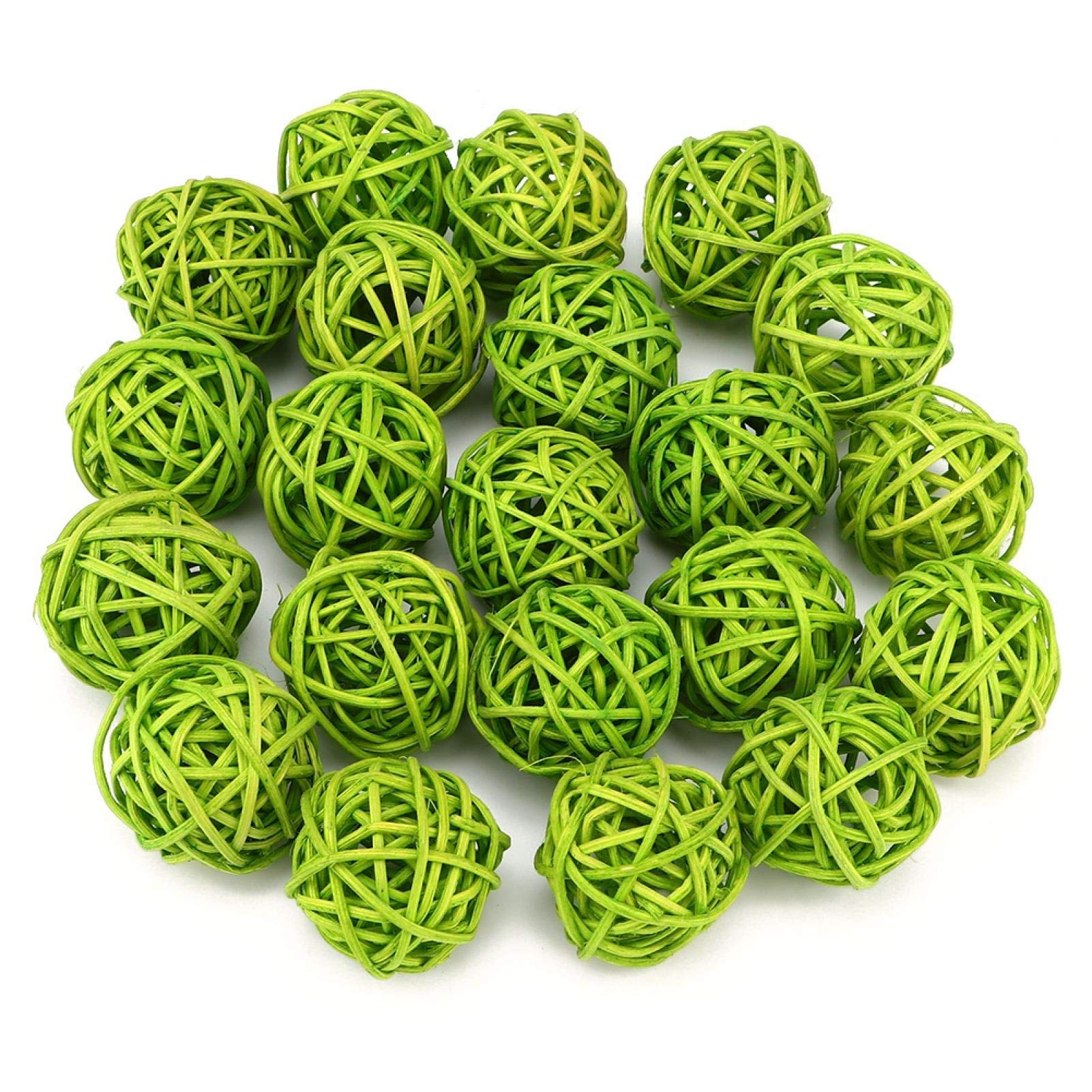 Joyzan 20pcs décoration de Boules de rotin en Osier, remplisseurs de Vase orbes décoratifs Bricolage pour Mariage, noël, fête, Jardin, 2 Couleurs Disponibles[Vert]