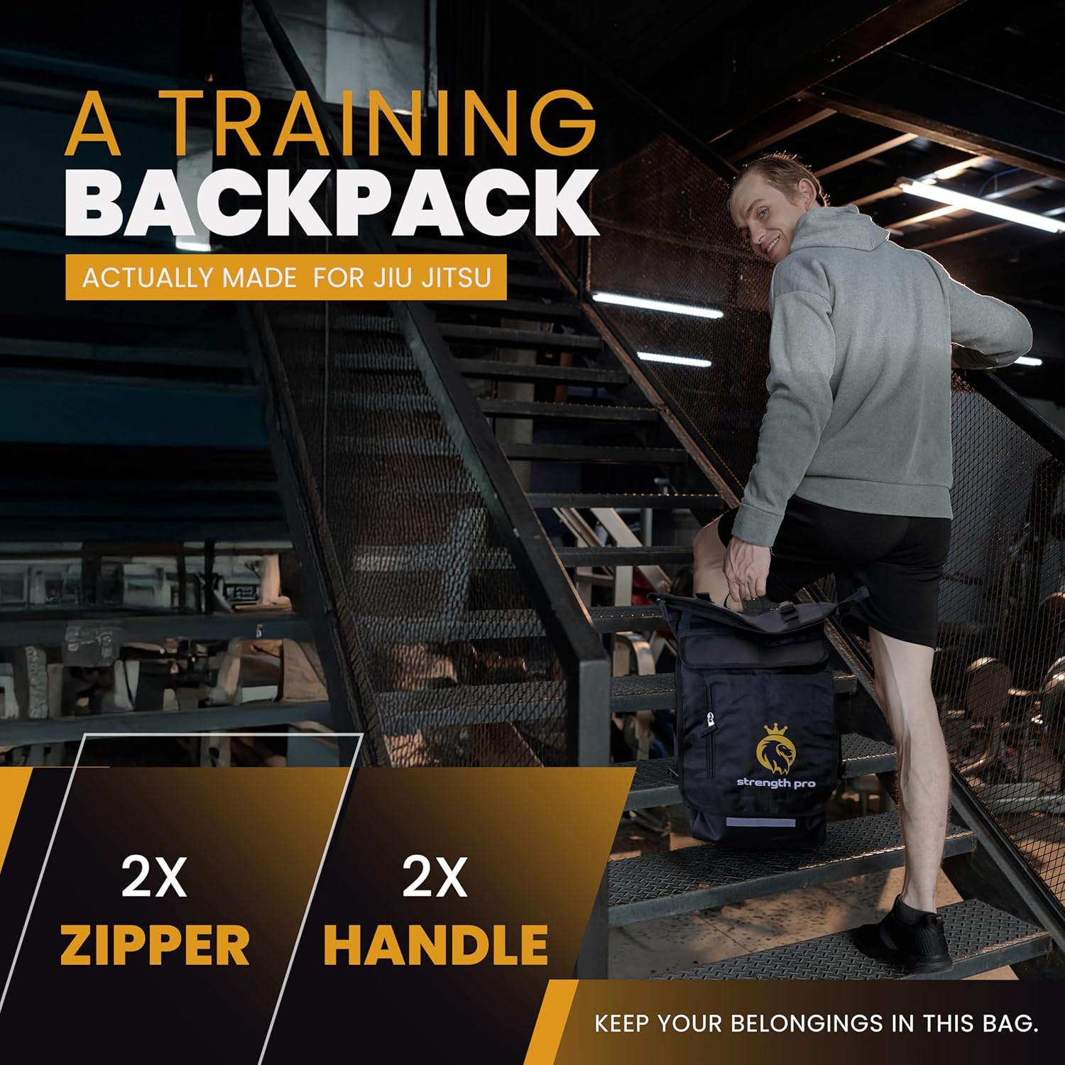 Gym Backpack for Men – BJJ Jiu Jitsu MMA Training Bag, Large Sports Gear Backpack, Durable Martial Arts & Workout Bag for Travel
