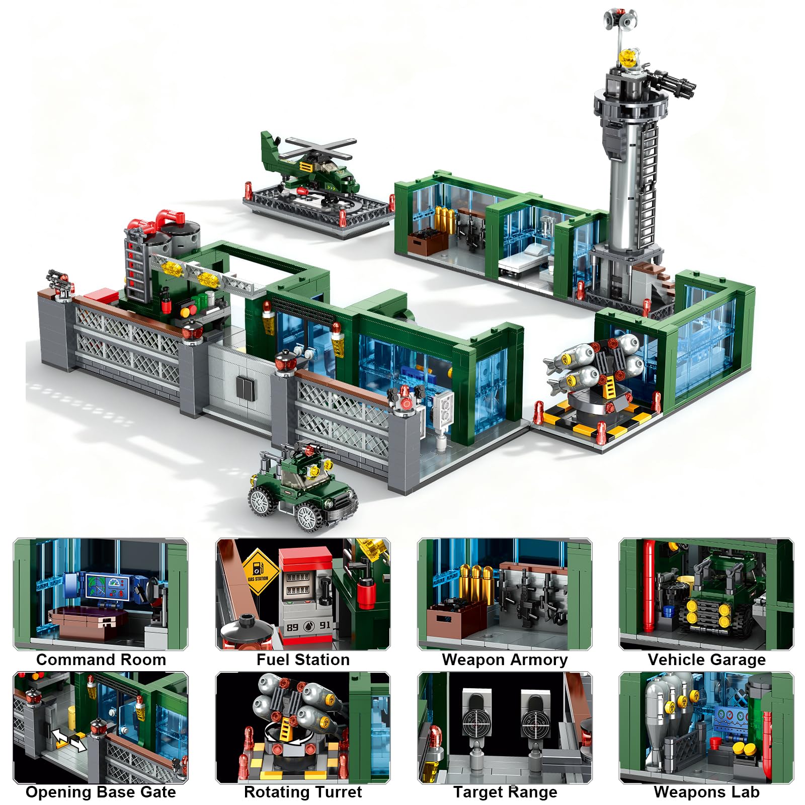 Amazon.com: HAYXUN Military Base Building Set for Adults – 1753