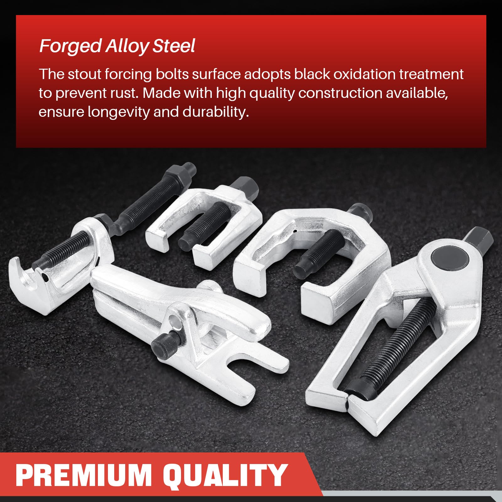 6pc Front End Service Tool Kit Ball Joint Separator Pitman Arm Ti - Foto 8