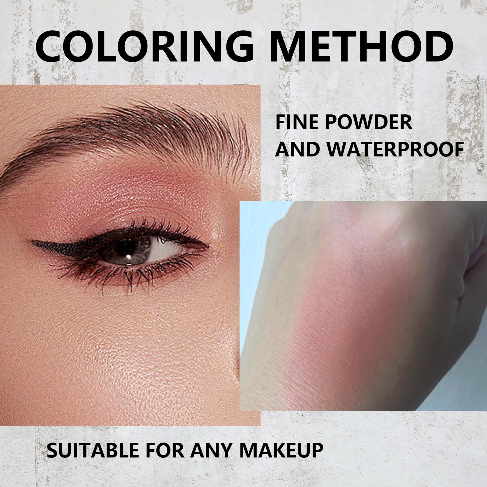 Fixleren Single Pale Orange Eyeshadow, Matte Eyeshadow, Metallic Long-Lasting Holographic Multichrome Eye Shadow - Image 2