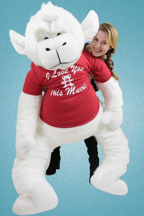 Giant Stuffed Gorilla, I Love You T-Shirt – 72 Inch