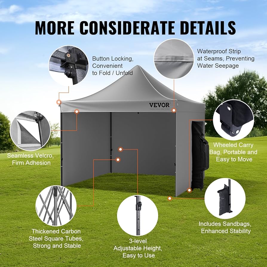 Clam Pop Up Screen Tent SUNNYFURN 10x10 Pop Up Canopy With
