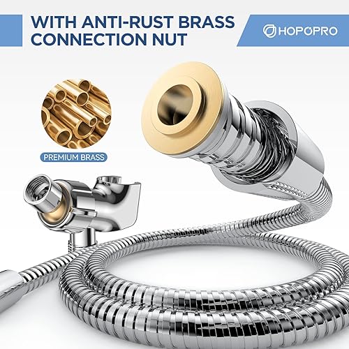 Miniatura 5 de Juego de ducha de mano de 6 funciones Hopopro. Ducha de alta presión. Juego de ducha de mano de alto flujo con soporte de manguera de 59 pulgadas.
