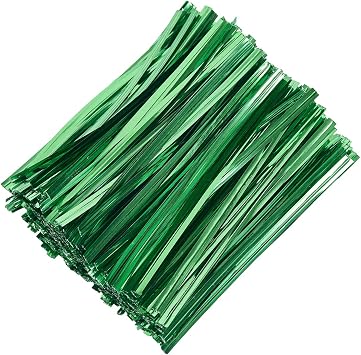 Tangyinrd 800pcs 4" Metallic Twist TiesGreen for Bakery, Candy Bags, Coffee Bags, Goodie Bags