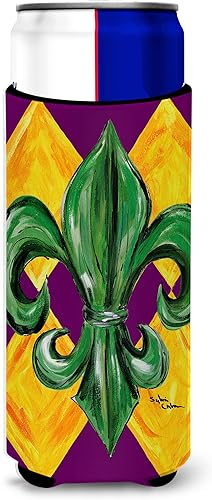Vista 61 de Caroline's Treasures 8137LITERK Mardi Gras Fleur de lis Nation Botella de vino Hugger Botella Enfriador de Frigorífico Funda Abrazador Lavable a