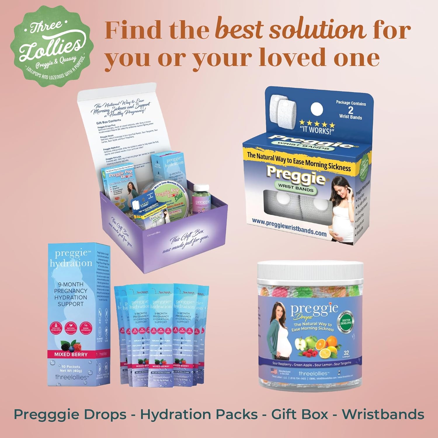 Preggie Pop Drops Pregnancy Nausea Relief Morning Sickness Candy with Essential Oils for Pregnant Women – Flavor Variety Pack, 100 Count