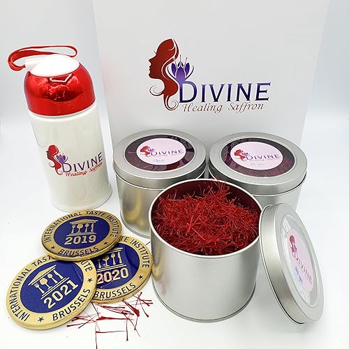 Azafrán premiado (azafrán # 1 del mundo). Hebras de azafrán rojo de alta calidad. Azafrán galardonado Divine Healing (el azafrán de tu elección),