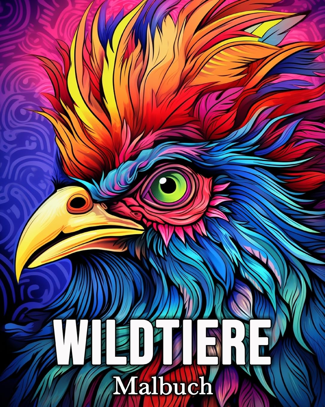 Wildtiere Malbuch: 50 niedliche Bilder zum Stressabbau und zur Entspannung