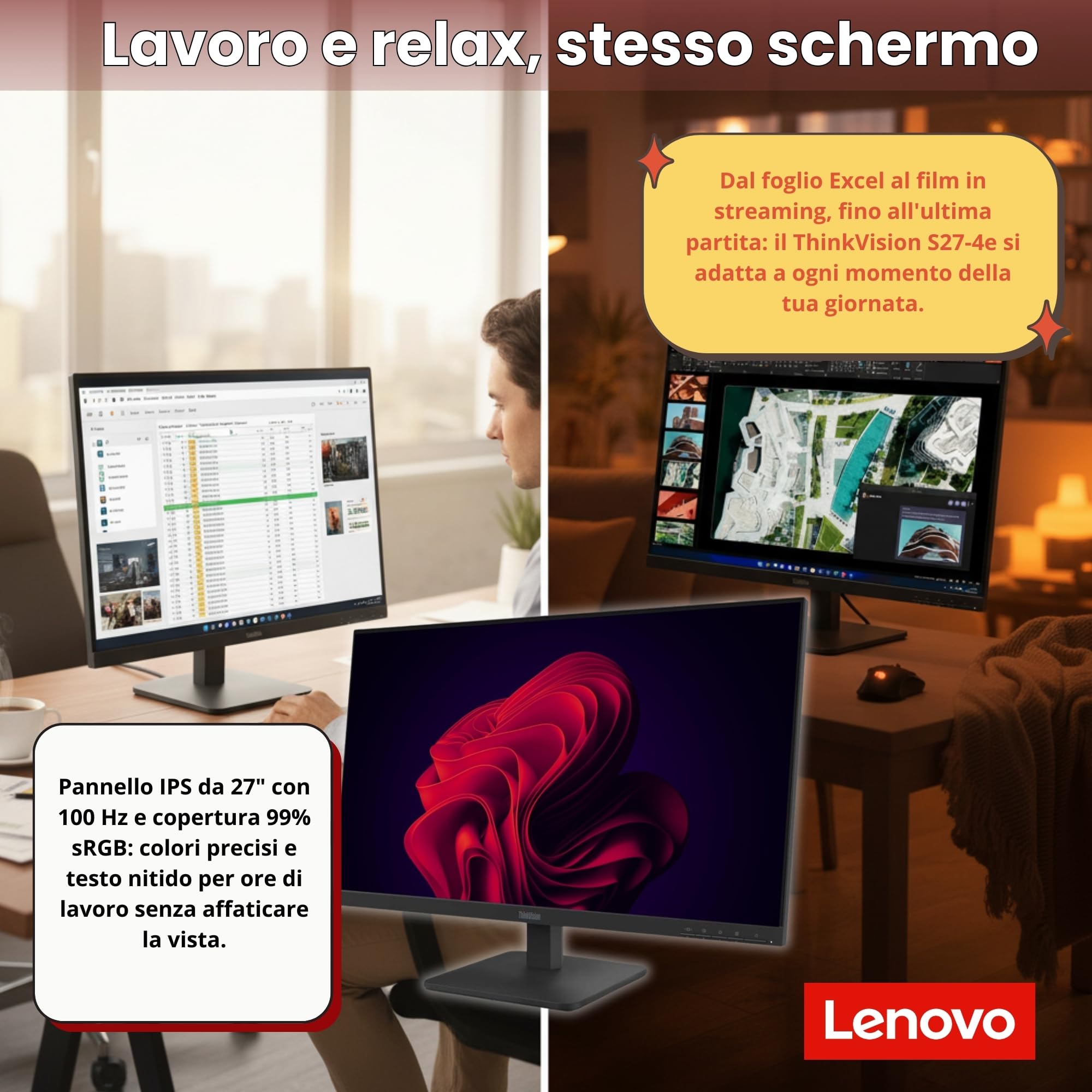 Lenovo PC Computer Completo ThinkCentre Con Monitor 27 Pollici IPS Ultra Slim | Intel Core i5 8500 | DP USBC | 16 GB | 512GB | Win 11 Pro MS Office 2021 Professional Garanzia 36 mesi (Ricondizionato)