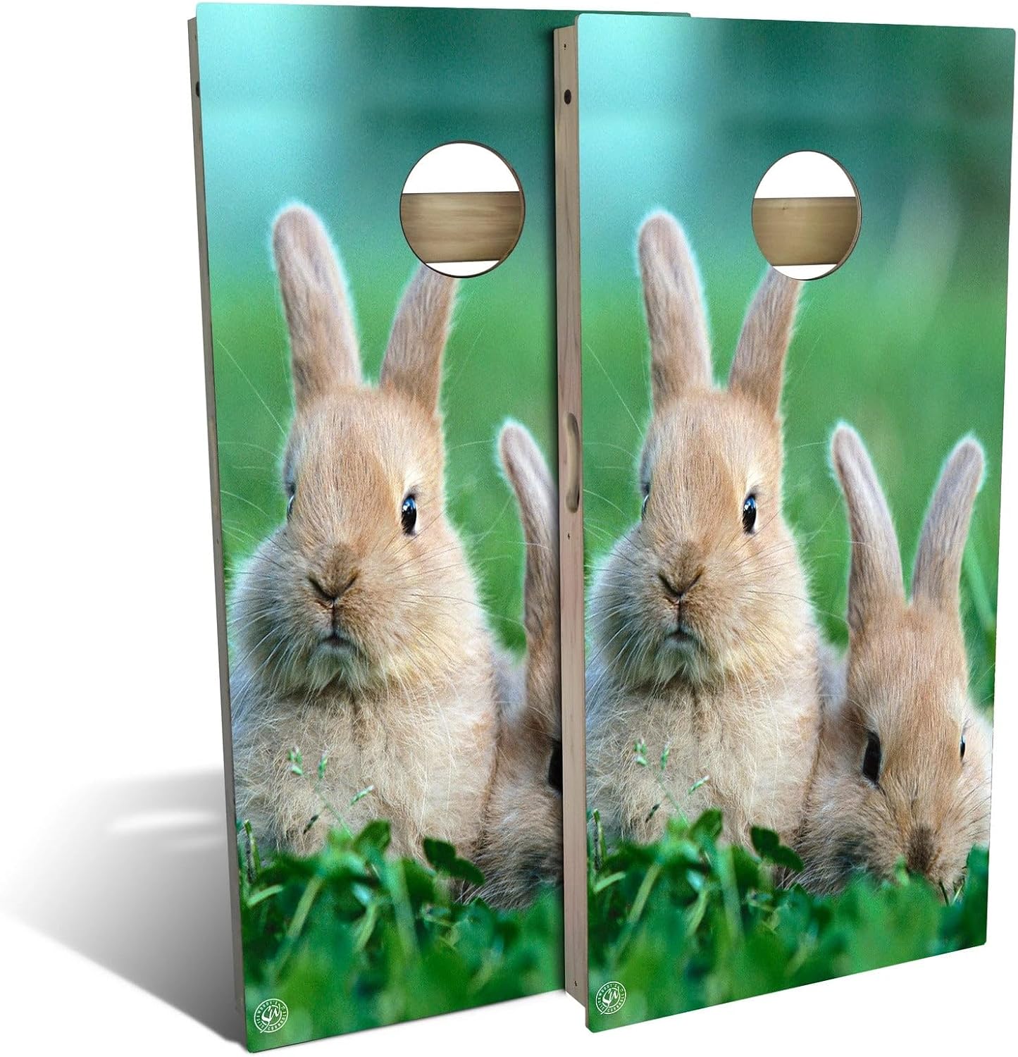 Skip's Garage Bunnies Cornhole Set - Premium 2x4 (Corn Bags) - Include Hole Lights