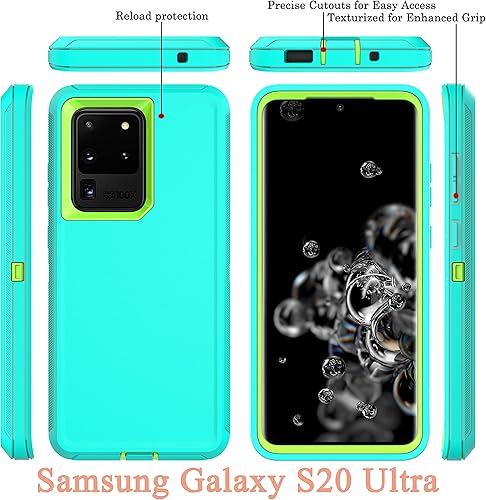 Miniatura 2 de YmhxcY Funda protectora resistente 3 en 1 para Galaxy S20 Ultra de 6.9 pulgadas, con película de TPU flexible y película de lente de cámara, paquete