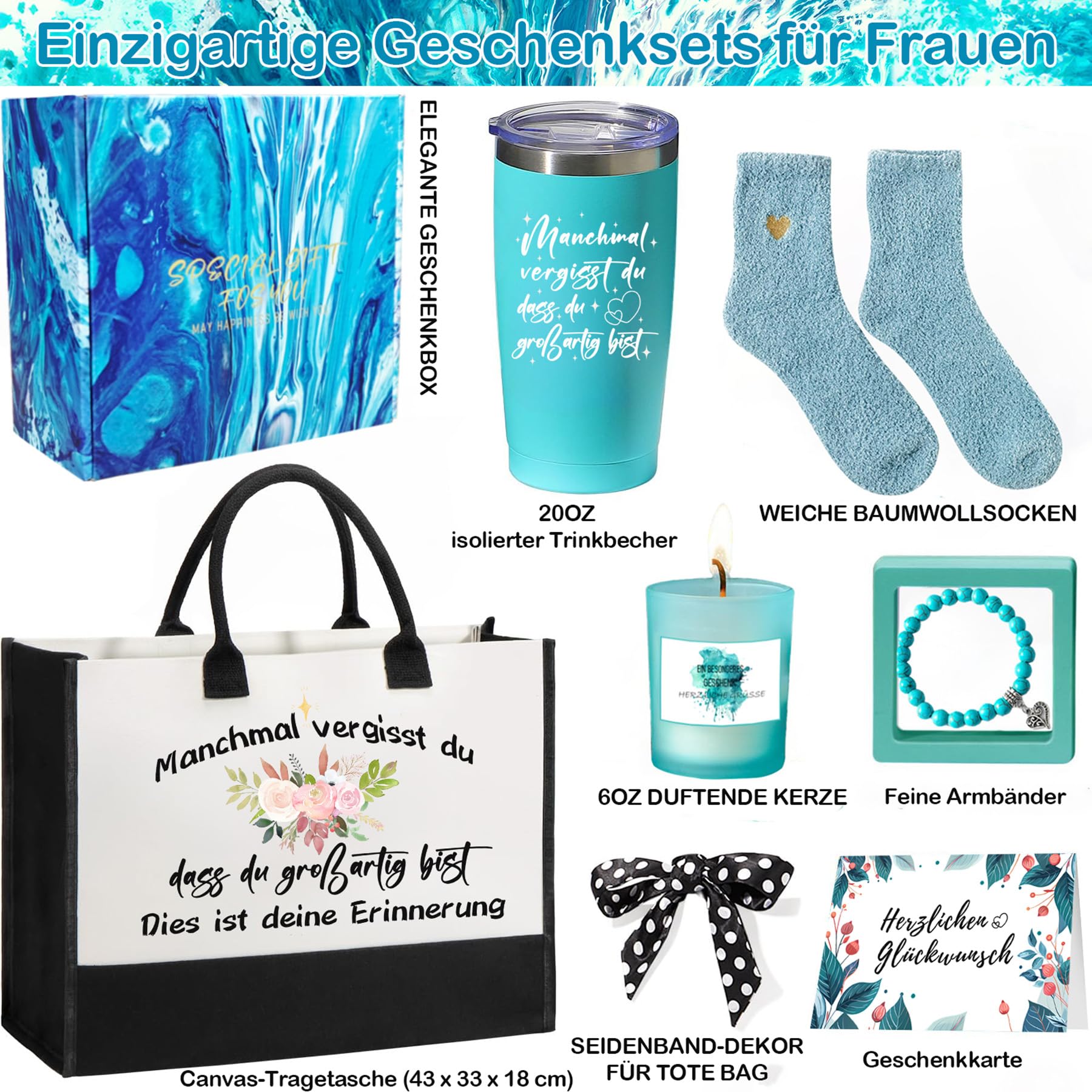 Personalisiertes Frauen Geburtstagsgeschenk, Einzigartiges Geschenk für Mutter, Ehefrau, Schwester, beste Freundin, Kollegin & Lehrerin mit Einkaufstasche. (Packung mit 2)
