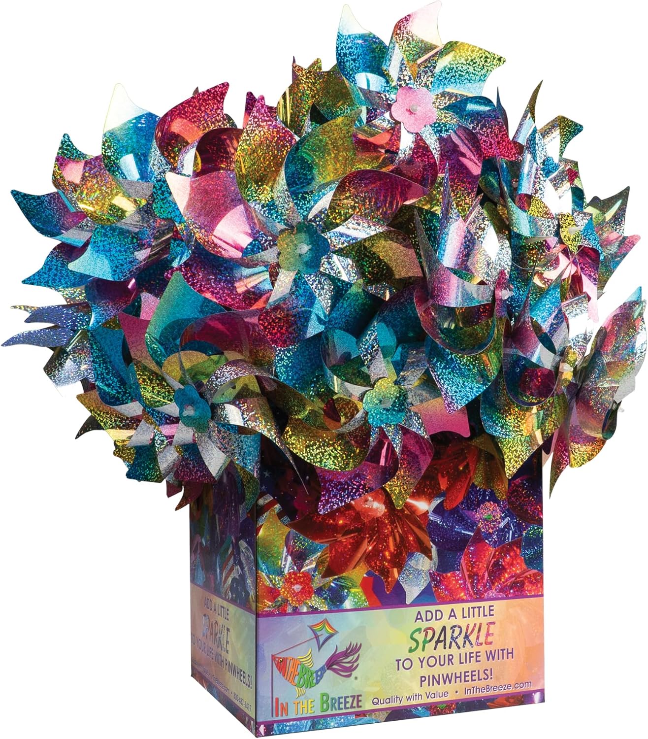 In the Breeze 2805-2 Mylar (2-Pack) Pinwheels, Rainbow Sparkle/16 Pieces